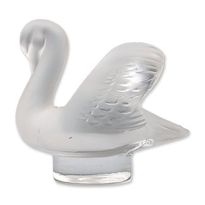 Lalique Frosted Crystal Swan Paperweight