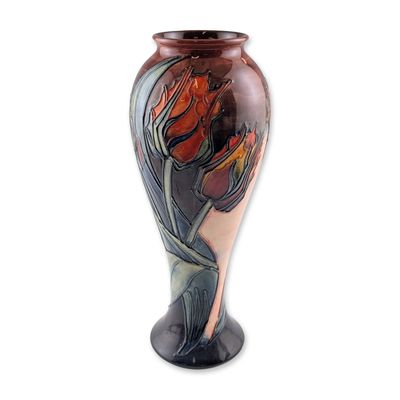 Moorcroft Red Tulip Baluster Vase