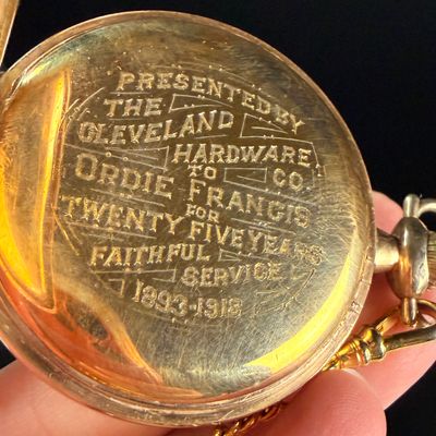 Sale Photo Thumbnail #116: Illinois Springfield Watch Co Cowell and Hubbard Gold Filled Pocket Watch