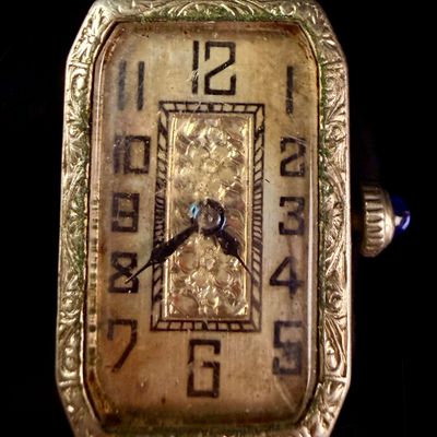 Sale Photo Thumbnail #153: Blum Watch Co. Art Deco White Gold Filled Ladies Tank Wristwatch