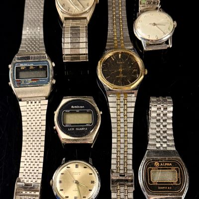 Sale Photo Thumbnail #24: A Group of Seven Vintage Wristwatches Including Timex, Armitron, and Nelsonic