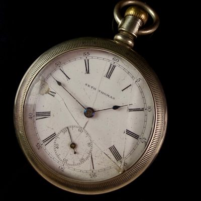 Sale Photo Thumbnail #144: Seth Thomas 18 Size Silverine Open-Face Pocket Watch