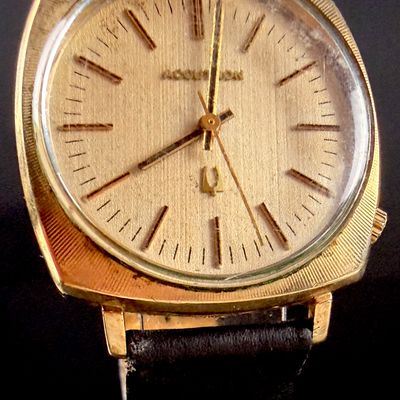 Sale Photo Thumbnail #38: Bulova Accutron N2 10kt Rolled Gold Plate Wristwatch Does Not Run