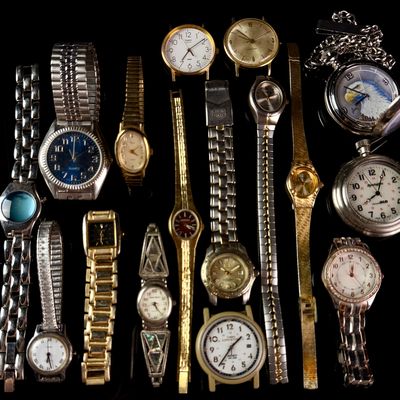 Sale Photo Thumbnail #131: A Collection of Nineteen Vintage and Modern Wrist and Pocket Watches Including Timex and Elgin