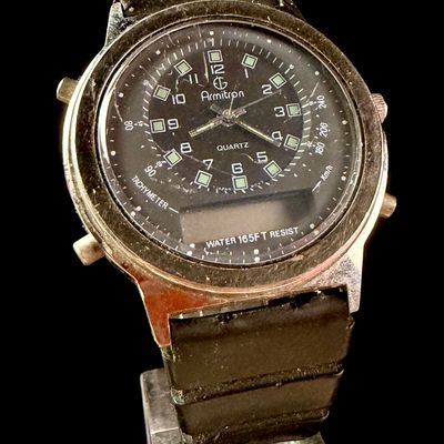 Sale Photo Thumbnail #172: Armitron Ana-Digi Quartz Tachymeter Wristwatch Reference 20/3479A TL11