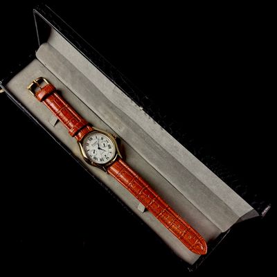 Sale Photo Thumbnail #183: Stauer Model 13871 Gold Tone Automatic Wristwatch with Presentation Box