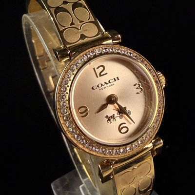 Sale Photo Thumbnail #142: Coach Madison Signature Gold-Tone Crystal Bangle Watch CA.72.7.34.0992S