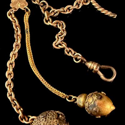 Sale Photo Thumbnail #164: Victorian Gold Filled Albertina Pocket Watch Fob