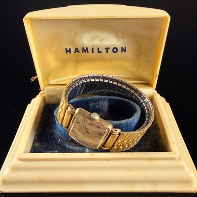 Sale Photo Thumbnail #32: Vintage Hamilton Dewitt 10K Gold Filled Manual Wind Wristwatch with Original Box Runs