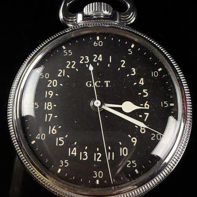 Sale Photo Thumbnail #34: Hamilton Grade 4992B G.C.T. WWII US Military Navigation Pocket Watch