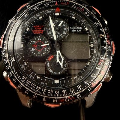 Sale Photo Thumbnail #28: Citizen Navihawk World Time Chronograph Stainless Steel Watch Head C300-Q00214 TA
