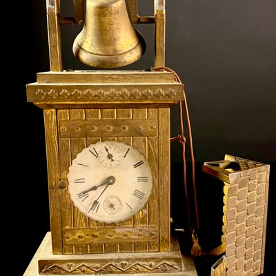 Sale Photo Thumbnail #184: W. L. Gilbert Bell Tower Novelty Alarm Clock