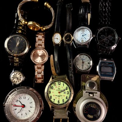 Sale Photo Thumbnail #128: A Collection of Vintage and Modern Wristwatches including Timex, Elgin, and Levenger