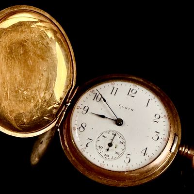 Sale Photo Thumbnail #82: Elgin National Watch Co. Gold Filled Hunter Case Pocket Watch Serial 13827197