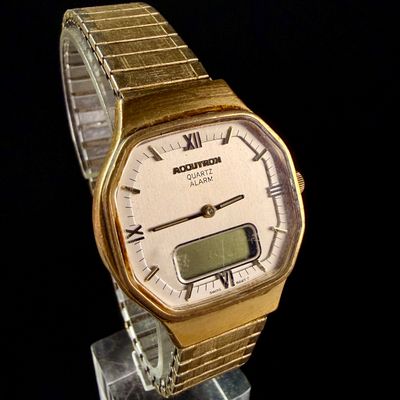 Sale Photo Thumbnail #140: Bulova Accutron Ana-Digi Quartz Alarm Wristwatch Reference 6897 T