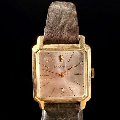 Sale Photo Thumbnail #17: 1967 Caravelle Running Manual Wind Square Dress Watch M7 Gold Tone