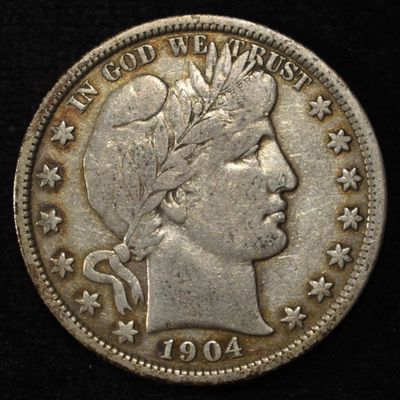 Sale Photo Thumbnail #52: 1904 BARBER HALF DOLLAR VF/XF