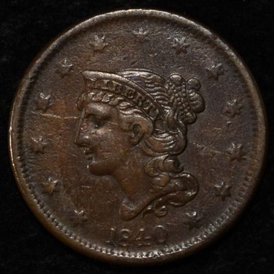 Sale Photo Thumbnail #26: 1840 LARGE DATE LARGE CENT VF