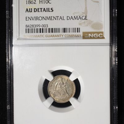 Sale Photo Thumbnail #148: 1862 H10C  NGC AU DETAILS ENVIR DAMAGE
