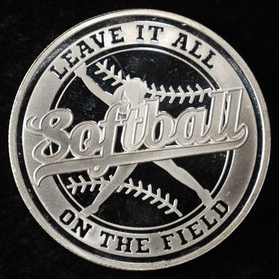 Sale Photo Thumbnail #411: SOFTBALL 1 OZ .999 SILVER ROUND