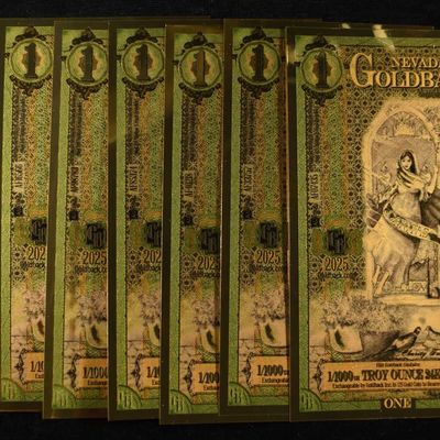 Sale Photo Thumbnail #426: (7) $1 GOLDBACKS 1/100OTH TROY OZ 24K GOLD