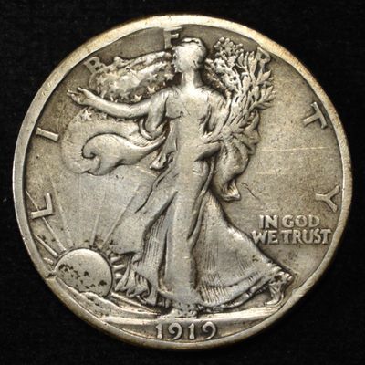 Sale Photo Thumbnail #59: 1919 WALKING LIBERTY HALF DOLLAR VF