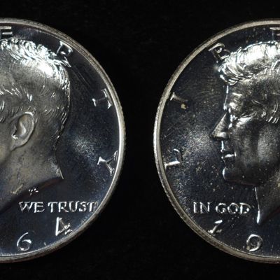 Sale Photo Thumbnail #63: (2) 90% SILVER 1964 KENNEDY HALF DOLLARS PROOF BU