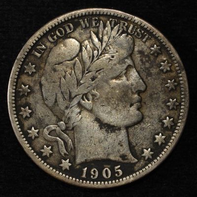 Sale Photo Thumbnail #53: 1905 BARBER HALF DOLLAR VF