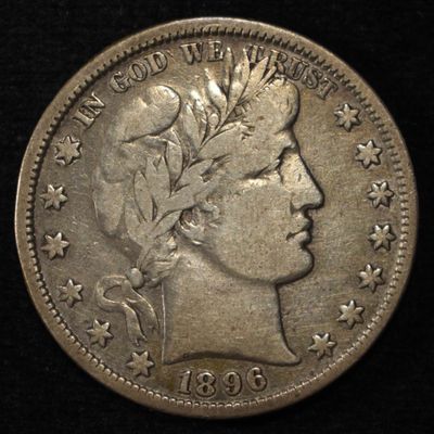 Sale Photo Thumbnail #42: 1896 BARBER HALF DOLLAR VF