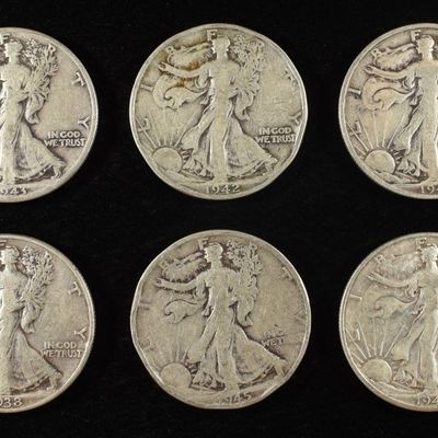 Sale Photo Thumbnail #348: (10) 90% SILVER WALKING LIBERTY HALF DOLLARS