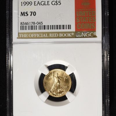 Sale Photo Thumbnail #448: 1999 $5 GOLD EAGLE NGC MS70