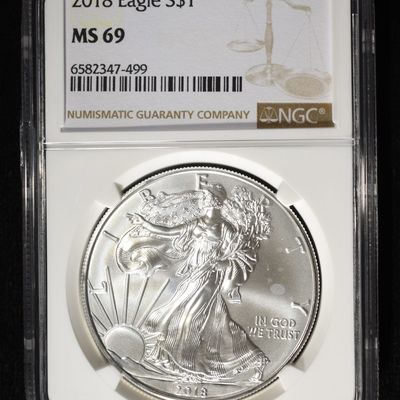 Sale Photo Thumbnail #395: 2018 AMERICAN SILVER EAGLE NGC MS69