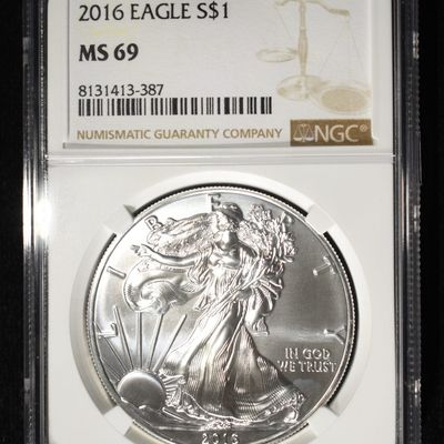 Sale Photo Thumbnail #393: 2016 AMERICAN SILVER EAGLE NGC MS69