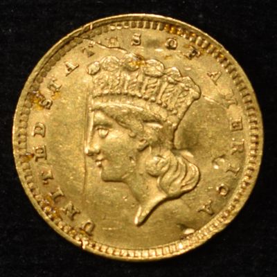 Sale Photo Thumbnail #441: 1857 T-3 $1 GOLD AU DAMAGED