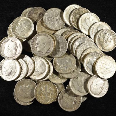 Sale Photo Thumbnail #346: (50) 90% SILVER ROOSEVELT DIMES