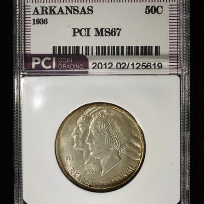 Sale Photo Thumbnail #399: 1936 ARKANSAS COMMEM HALF DOLLAR PCI SUPERB GEM BU