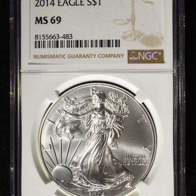 Sale Photo Thumbnail #391: 2014 AMERICAN SILVER EAGLE NGC MS69
