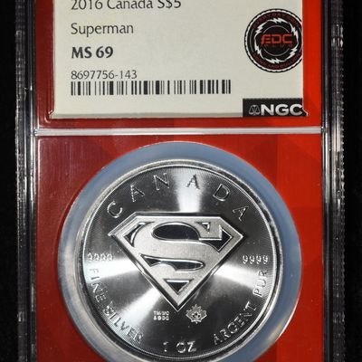 Sale Photo Thumbnail #21: 2016 1 OZ SILVER CANADA SUPERMAN NGC MS-69