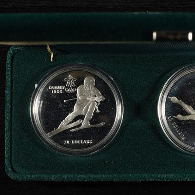 Sale Photo Thumbnail #223: 1988 92.5% SILVER $20 CANADIAN 2-COIN SET
