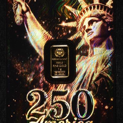 Sale Photo Thumbnail #434: 1 G GOLD GERMANIA MINT 250 YRS AMERICA