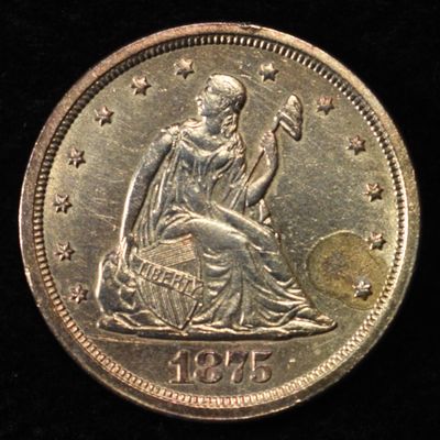 Sale Photo Thumbnail #153: 1875-S 20-CENT PIECE NICE BU OLD CLEANING