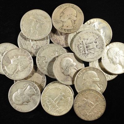 Sale Photo Thumbnail #133: (20) 90% SILVER WASHINGTON QUARTERS