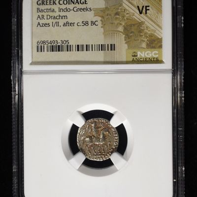 Sale Photo Thumbnail #192: AFTER c.58 BC, AZES I/II, AR DRACHM NGC VF