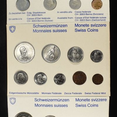 Sale Photo Thumbnail #246: 1970 & (2) 1975 SWISS COIN SETS
