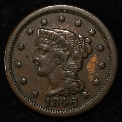 Sale Photo Thumbnail #29: 1846 LARGE CENT CH AU