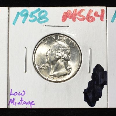 Sale Photo Thumbnail #155: (3) 90% SILVER WASHINGTON QUARTERS