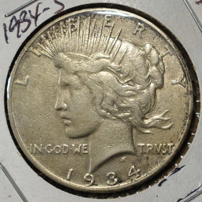 Sale Photo Thumbnail #179: 1934-S PEACE DOLLAR VF