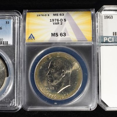 Sale Photo Thumbnail #156: (3) GRADED COINS