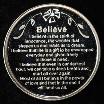 Sale Photo Thumbnail #415: BELIEVE 1 OZ .999 SILVER ROUND
