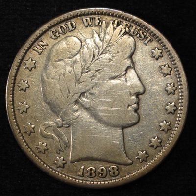 Sale Photo Thumbnail #43: 1898 BARBER HALF DOLLAR VF